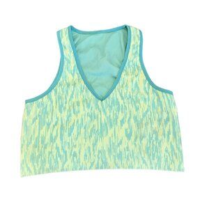 Athleta Women's Aurora Seamless Ribbed Athletic Crop Top Sports Bra Size XL
